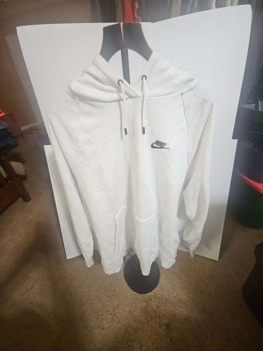 Nike Hoodie Size 2X White Heathered Pullover Sweatshirt